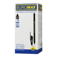 Ручка масляна, LINEA, 0,5 мм, тригранний корпус, чорні чорнила Buromax BM.8362-02