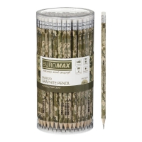 Карандаш графитовый MILITARY, ассорти, с резинкой, туба – 100 шт. Buromax BM.8528