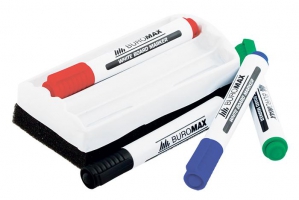 Комплект из 4 маркеров (BM.8800) и губки для магнитных досок Buromax BM.8800-84