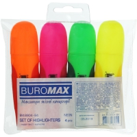 Набор из 4-х текст-маркеров Neon с резин. вставками Buromax BM.8904-84