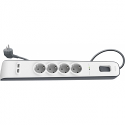 Сетевой фильтр-удлинитель Belkin 4хSchuko, 2xUSB 2.4A, 16А c защитой от перенапряжения, 2м BSV401vf2M