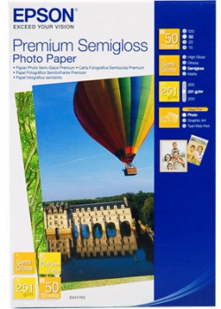 Бумага Epson 100mmx150mm Premium Semiglossy Photo Paper, 50л. C13S041765