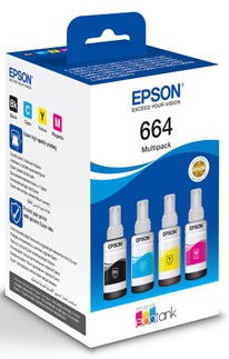 Контейнери з чорнилом Epson L100/L200 Multipack (C,M,Y,Bk) C13T66464A