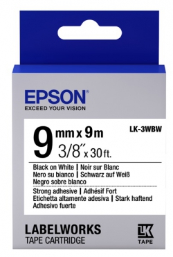 Картридж зі стрічкою Epson LK3WBW принтерів LW-300/400/400VP/700 Strng adh Blk/Wht 9mm/9m C53S653007