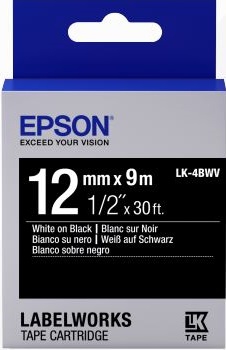 Картридж с лентой Epson LK4BWV принтерів LW-300/400/400VP/700 Vivid White/Black 12mm/9m C53S654009