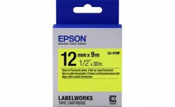 Картридж с лентой Epson LK4YBF принтеров LW-300/400/400VP/700 Fluorescent Black/Yellow 12mm/9m C53S654010