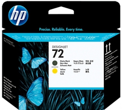 Печ. головка HP No.72 DJ T610/T1100/T790 Matte black, Yellow C9384A
