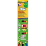Олівці кольорові "DUAL", 6 шт., двосторонні, трикутні COOLFORSCHOOL CF15146