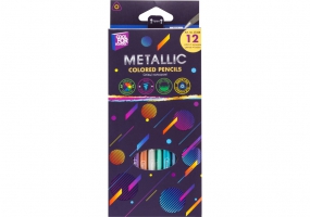 Олівці кольорові "Metallic", 12 кольорів, тригранні COOLFORSCHOOL CF15168