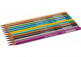 Олівці кольорові "Metallic", 12 кольорів, тригранні COOLFORSCHOOL CF15168