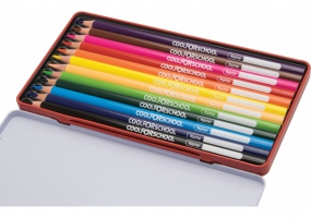 Олівці кольорові "Premium", 12 кольорів, тригранні, в металевій коробці COOLFORSCHOOL CF15178