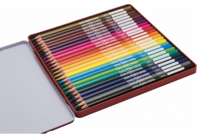 Олівці кольорові "Premium", 24 кольори, тригранні, в металевій коробці COOLFORSCHOOL CF15179
