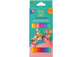 Карандаши цветные двухсторонние премиум "PASTEL" трехгранные, 24 цветов COOLFORSCHOOL CF15187