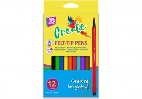 Фломастери Create, Soft Tip 12 кольорів COOLFORSCHOOL CF15216