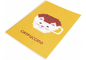 Блокнот "Pixel: Catpuccino" А5 (150х200), пластикова обкладинка, спіраль, 60 арк., клітинка COOLFORSCHOOL CF21213-07