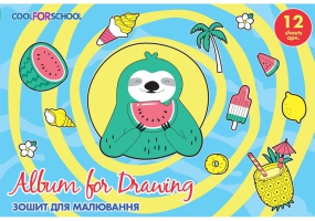 Альбом для рисования на скобе, 12 листов, "For Boys" COOLFORSCHOOL CF60901-02