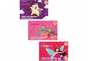 Альбом для малювання на скобі, 12 аркушів, "For Girls" COOLFORSCHOOL CF60901-09