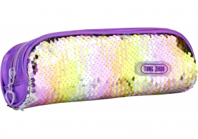 Пенал на 2 відділення з паєтками COOLFORSCHOOL CF6490-purple