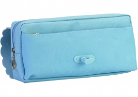 Пенал на 2 отделения с брелоком COOLFORSCHOOL CF6966-rose CF7473-blue