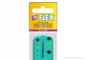 Линейка 20 см PVC, гибкая, цветная прозрачная, "FLEX" COOLFORSCHOOL CF81336