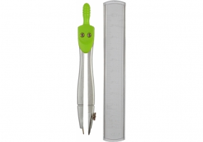Циркуль з лінійкою, Economix, зелений COOLFORSCHOOL CF81436