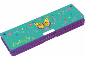 Пенал пластиковый на магните, 2 отделения, "Butterfly", 7022 COOLFORSCHOOL CF85955