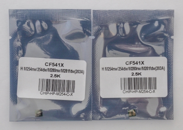 Чіп для картриджа cf541x для HP m254/280/281 Cyan 2.5k CHIP-HP-M254-C-X