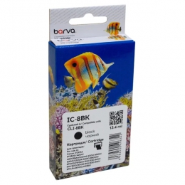 Картридж совместимый Canon CLI-8BK (0620B024) 450 стр, черный Barva (IC-8BK) CI-BAR-CAN-CLI-8-BK