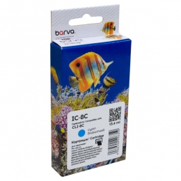 Картридж сумісний Canon CLI-8C (0621B024) 490 арк, блакитний Barva (IC-8C) CI-BAR-CAN-CLI-8-C