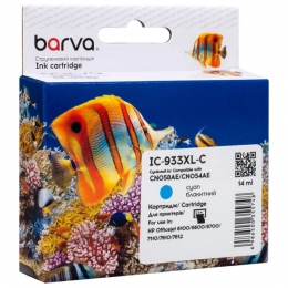 Картридж сумісний HP 933XL (CN054AE/CN058AE) 920 арк, блакитний Barva (IC-933XL-C) CI-BAR-HP-CN054AE-C