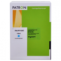 Картридж сумісний Canon pfi-120c (2886c001aa) 130 мл, блакитний Patron (pn-pfi120c) CI-CAN-PFI-120C-PN