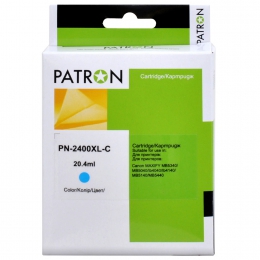Картридж сумісний Canon pgi-2400c xl (9274b001) 1800 арк, блакитний Patron (pn-2400xl-c) CI-CAN-PGI2400XLC-PN