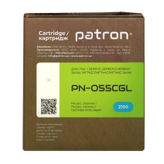 Картридж совместимый Canon 055 голубой Green Label Patron (PN-055CGL) CT-CAN-055-C-PN-GL