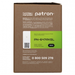 Картридж сумісний HP 647a (ce260a) чорний green label Patron (pn-647akgl) CT-HP-CE260A-B-PN-GL
