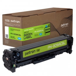 Картридж сумісний HP 305a (ce411a) блакитний green label Patron (pn-305acgl) CT-HP-CE411A-C-PN-GL