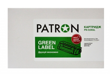 Картридж совместимый HP 53x (q7553x) green label Patron (pn-53xgl) CT-HP-Q7553X-PN-GL