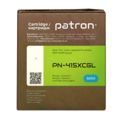 Картридж сумісний HP 415X (W2031X) Green Label, блакитний Patron (PN-415XCGL) CT-HP-W2031X-C-PN-GL