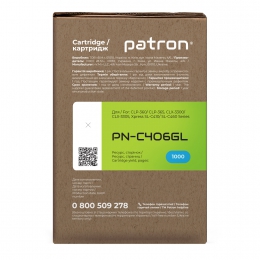Тонер-картридж сумісний Samsung clt-c406s green label, блакитний Patron (pn-c406gl) CT-SAM-CLT-C406SPNGL