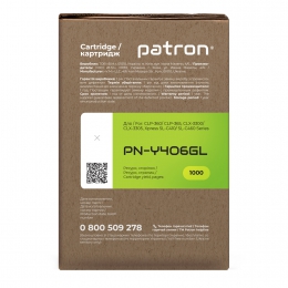Тонер-картридж сумісний Samsung clt-y406s green label, жовтий Patron (pn-y406gl) CT-SAM-CLT-Y406SPNGL
