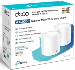 Маршрутизатор TP-LINK DECO X60 2PK AX3000 1xGE LAN 1xGE WAN MU-MIMO OFDMA MESH DECO-X60-2-PACK
