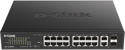 Коммутатор D-Link DES-1018MPV2 16xFE PoE, 2xSFP/GE, 246W