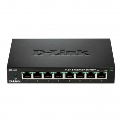 Комутатор D-Link DES-108 8xFE, Некерований, Метал