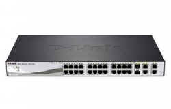 Коммутатор D-Link DES-1210-28P 24xFE PoE, 2xGE, 2xGE/SFP, WebSmart