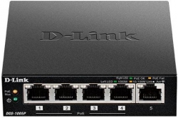Коммутатор D-Link DGS-1005P 5xGE (4xPoE, 1xUplink), 60W