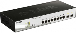 Коммутатор D-Link DGS-1210-08P 8x1GE PoE, 2xSFP