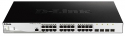 Коммутатор D-Link DGS-1210-28MP/ME 24xGE PoE, 4xSFP, 370Вт, WebSmart