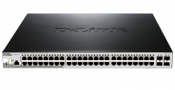 Коммутатор D-Link DGS-1210-52MP 48xGE PoE, 4xGE/SFP WebSmart