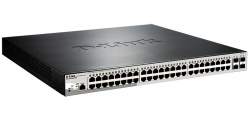 Коммутатор D-Link DGS-1210-52MP 48xGE PoE, 4xGE/SFP WebSmart