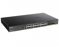 Коммутатор D-Link DGS-1250-28XMP 24xGE PoE, 4xSFP+, 370W, WebSmart