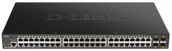 Комутатор D-Link DGS-1250-52XMP 48xGE PoE, 4xSFP+, 370W, Smart